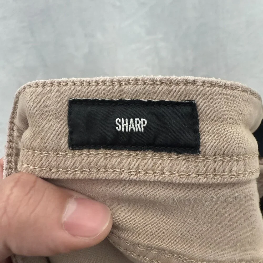 Revtown Sharp Pants Mens 35x34 (34x33) Beige Straight Leg Stretch